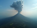 Hypothetic Conceptual: Volcanic Ash Cloud Over Volcanic Highlands Royalty Free Stock Photo