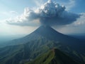 Hypothetic Conceptual: Volcanic Ash Cloud Over Volcanic Highlands Royalty Free Stock Photo