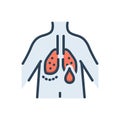 Color illustration icon for Hypoxemia, respiratory and arterial Royalty Free Stock Photo
