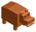 Hyppo icon. Low poly game geometric animal