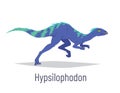 Hypsilophodon. Ornithischian dinosaur. Colorful vector illustration of prehistoric creature hypsilophodon in hand drawn