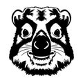 Hyrax face vector iilustration in hand drawn design style