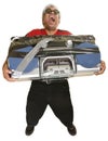 Hysterical Man with Boom Box Royalty Free Stock Photo