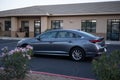 Hyundai Accent car is parked in a suburban neighbourhood