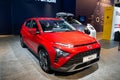 Hyundai Bayon compact crossover SUV car at the Brussels Autosalon European Motor Show. Brussels, Belgium - January 13, 2023