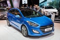 Hyundai i30 Wagon car showcased at the Brussels Expo Autosalon motor show. Belgium - January 19, 2017