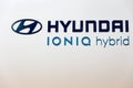 Hyundai Ioniq hybrid car booth, Kiev Plug-in Ukraine 2017 Exhibition.