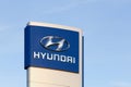 Hyundai logo on a panel Royalty Free Stock Photo