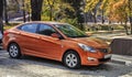 Hyundai orange car. Royalty Free Stock Photo