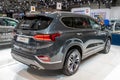 Hyundai Santa Fe car at the Brussels Autosalon Motor Show. Belgium - January 18, 2019