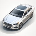 Isometric View Of 2016 Hyundai Sonata In Detailed Shading