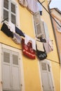 HyÃÂ¨res, France - August 10, 2022: Narrow streets in French town of Hyeres