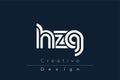 HZG Creative Unique Modern Letter Logo Design Royalty Free Stock Photo