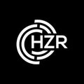 HZR letter logo design on black background. HZR creative initials letter logo concept. HZR letter design Royalty Free Stock Photo