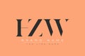 HZW abstract letter logo design Royalty Free Stock Photo