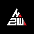 HZW triangle letter logo design with triangle shape. HZW triangle logo design monogram. HZW triangle vector logo template with red Royalty Free Stock Photo