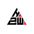 HZW triangle letter logo design with triangle shape. HZW triangle logo design monogram. HZW triangle vector logo template with red Royalty Free Stock Photo