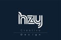 HZY Creative Unique Modern Letter Logo Design Royalty Free Stock Photo