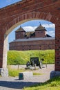 HÃÂ¤meenlinna Castle in HÃÂ¤meenlinna, Finland through a Brick Gate