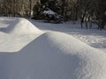 HÃÂ¼gelkultur Bed Covered with Snow in the Winter