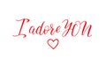 I adore you. lettering. calligraphy vector illustration