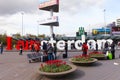 I am Amsterdam sign at the arrivaldeparture entrance of Schiphol international airport Royalty Free Stock Photo