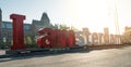 The I Amsterdam sign in front of the Rijksmuseum in Amsterdam