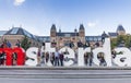 I Amsterdam sign with people Royalty Free Stock Photo