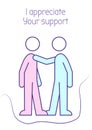I appreciate your support greeting card with color icon element