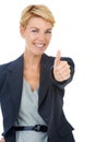 I approve. Portrait of a young businesswoman giving you the thumbs up. Royalty Free Stock Photo