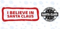 I Believe in Santa Claus Scratched and Clean Stamp Seals for New Year