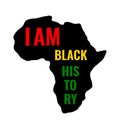 I am black history. Juneteenth sign with sunflower. African American holiday on June 19. Vector template for typography