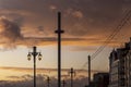 I360 in Brighton at sunset with seagulls Royalty Free Stock Photo