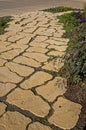 Walking on a stone sidewalk