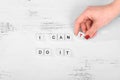 I can do it - i can`t do it text Royalty Free Stock Photo