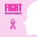 I can fight breast cancer poster with pink ribbon