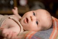 I can hear you. Small girl with cute face. parenting. Family. Child care. Childrens day. Sweet little baby. New life and Royalty Free Stock Photo