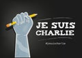 I Am Charlie Slogan in French with elements on Black Royalty Free Stock Photo