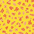 Tropical plant illustration pattern material,