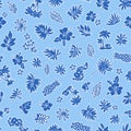 Tropical plant illustration pattern material,