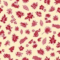 Tropical plant illustration pattern material,