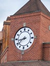 Top of red brick clocktower in Montana Royalty Free Stock Photo