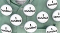 I Donated Gave Money Donation Contributor Buttons Pins Royalty Free Stock Photo