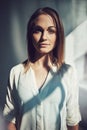 I dont look in any direction but forward. a beautiful young businesswoman standing in a modern office. Royalty Free Stock Photo