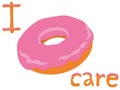 I donut care art drawing funny inscription vector illustration