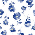 Blurred flower seamless vector pattern,