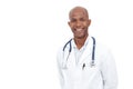 I endorse your medical message. Studio portrait of a young and happy-looking african american doctor with copyspace.