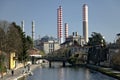 Turbigo, Milan, Lombardy, Italy. March 24, 2019. Turbigo power station, located along the Naviglio Grande