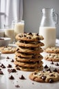 close up of chocolate chip cookies