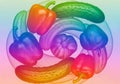 I-generated image featuring colorful vegetables arranged in a spiral Royalty Free Stock Photo